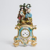 Paris Porcelain Mantel Clock, 19th century
