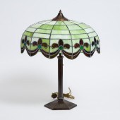 Handel Leaded Slag Glass Table Lamp,