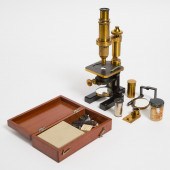 Cased German Compound Monocular Microscope,
