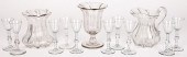 AMERICAN COLORLESS GLASS VASES, PITCHER,