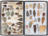 GROUP OF INDIAN STONE POINTS, AND TWO