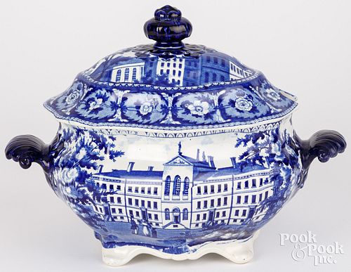 HISTORICAL BLUE STAFFORDSHIRE SOUP