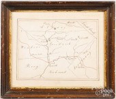 HAND-DRAWN MAP OF BERKS COUNTY, PENNSYLVANIAHand-drawn