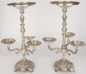 PAIR OF CONTEMPORARY SILVER PLATED EPERGNESPair