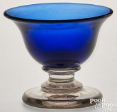 BI-COLOR GLASS COMPOTE, CA. 1840Bi-color
