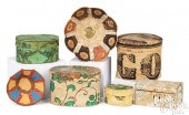 FOUR SMALL WALLPAPER BOXES, 19TH C.,