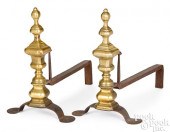 PAIR OF EARLY ENGLISH/AMERICAN ANDIRONS,