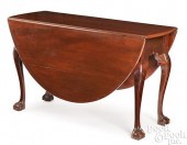 CHIPPENDALE MAHOGANY DROP-LEAF DINING