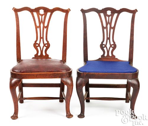 PAIR OF QUEEN ANNE COMPASS SEAT 3ca12d