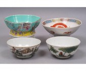Four Chinese porcelain bowls, largest