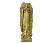 Carved marble statue of the Virgin Mary.
37h
