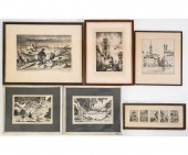 Grouping of prints and engravings to