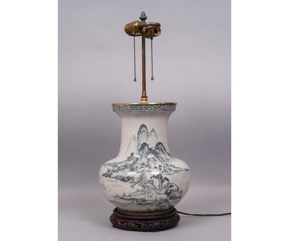 Asian porcelain lamp 19th c  3ca2f5