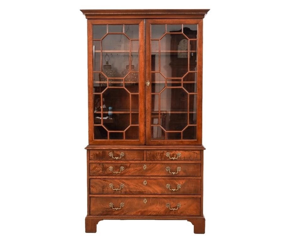 Chippendale style mahogany glass