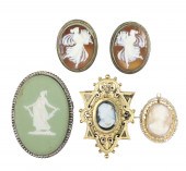 5 PC. LOT OF CAMEO JEWELRY 5 piece misc.