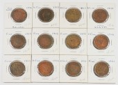 12PC. 1846-1851 LARGE CENT COIN COLLECTION