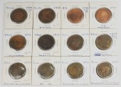 12PC. 1820-1837 LARGE CENT COIN COLLECTION