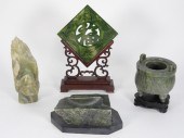 4PC CHINESE CARVED HARDSTONE FIGURES