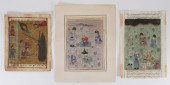 3PC 19C INDIAN MINIATURE PAINTINGS India,19th