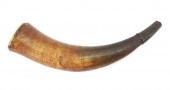 CARVED POWDER HORN United States,C.