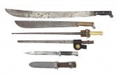 GROUP OF EDGED WEAPONS ,A trapdoor Springfield