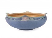 NEWCOMB COLLEGE BLUE EARTHENWARE BOWL,