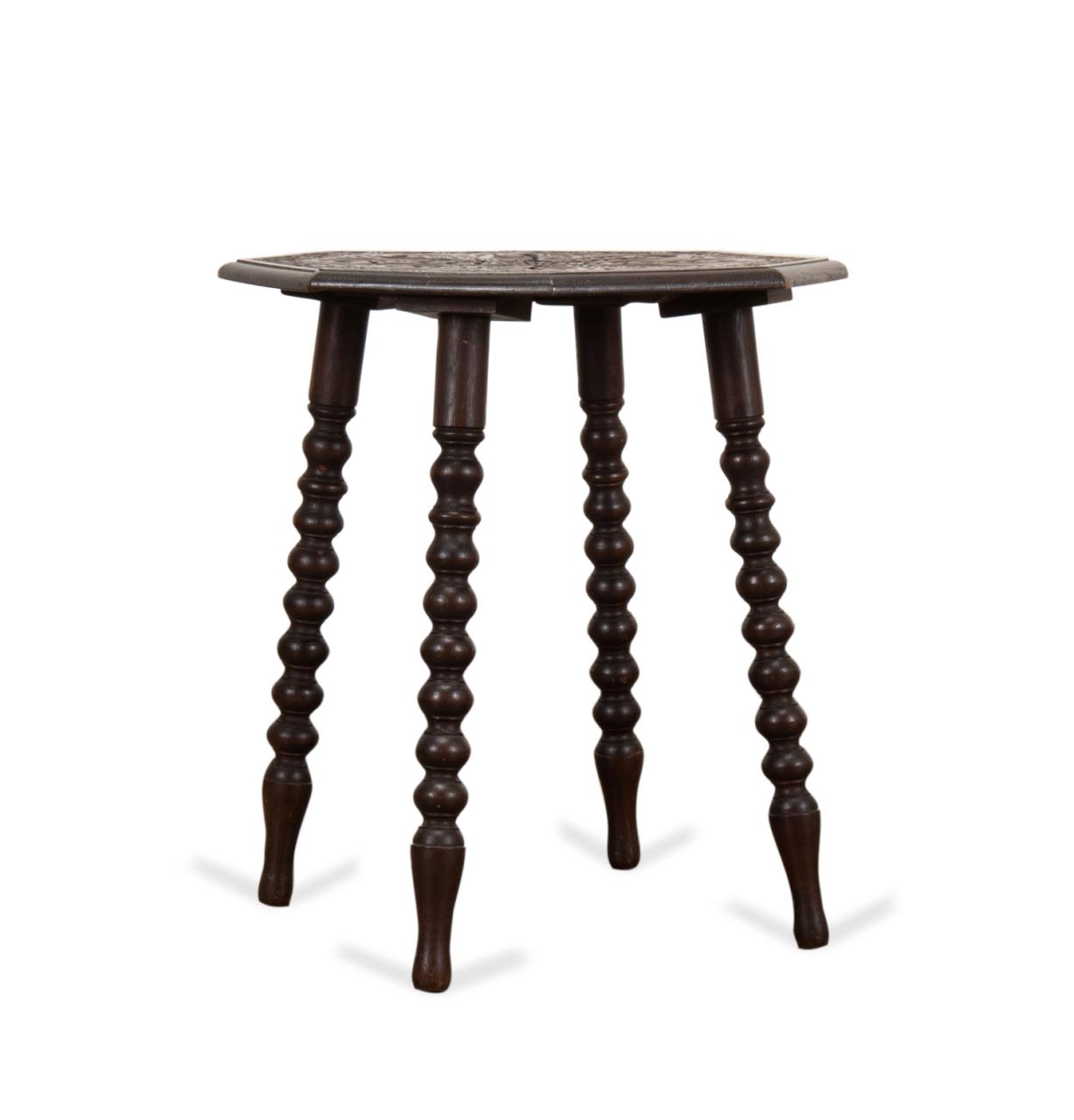 ENGLISH CARVED OAK OCCASIONAL TABLE  3cd202