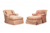 TWO FORTUNY UPHOLSTERED CLUB CHAIRS