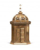 LARGE GILT BRONZE BAROQUE STYLE DOMED