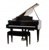 KIMBALL EBONY 5850 BABY GRAND PIANO,