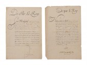TWO SIGNED LOUIS XVI DOCUMENTS, 1776