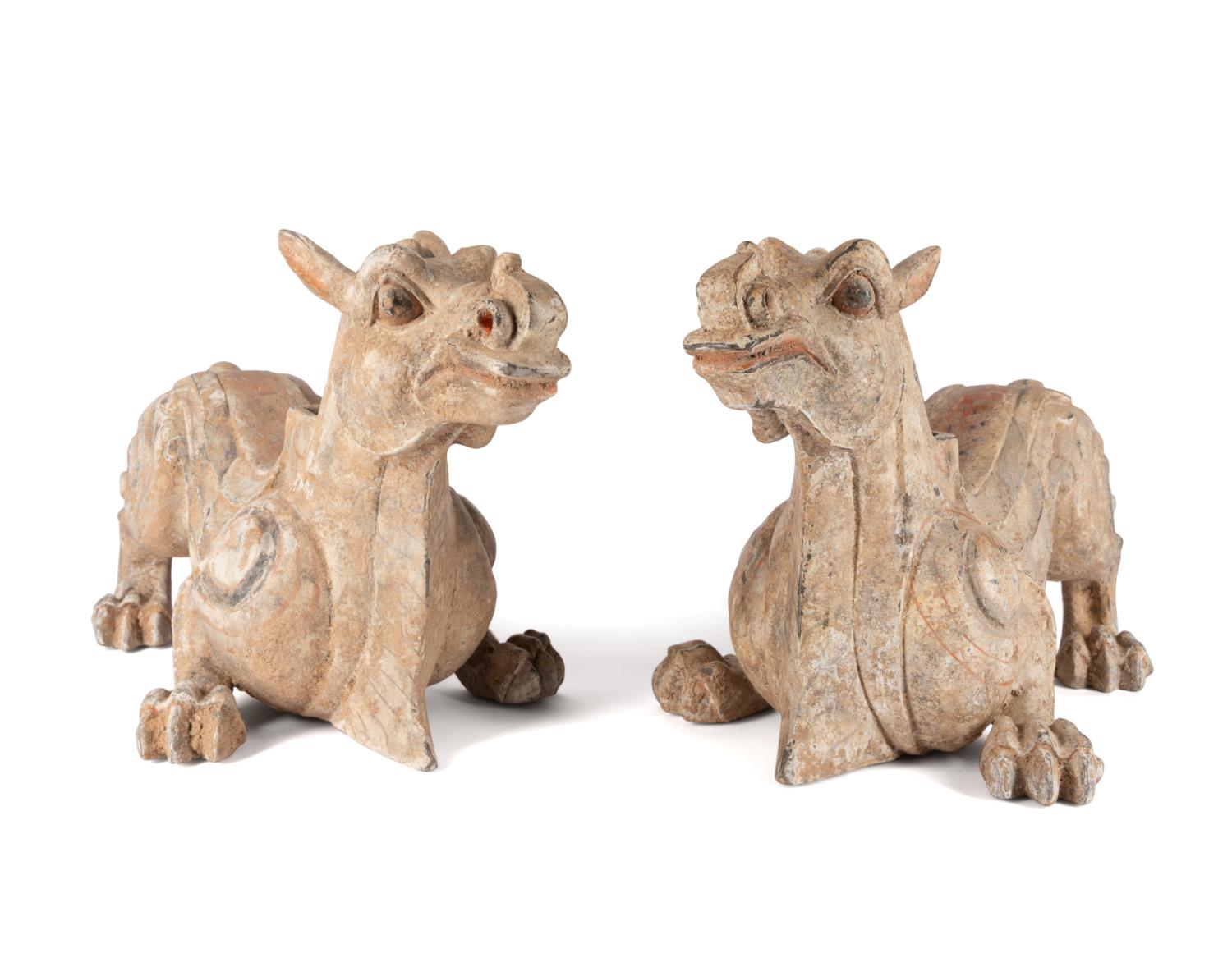 PAIR CHINESE TANG DYNASTY TERRACOTTA 3cd3a4
