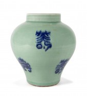 CHINESE CELADON AND COBALT BALUSTER