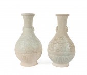 PAIR CHINESE YINGQING STYLE FLORAL VASES
