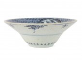 CHINESE BLUE & WHITE RICE BOWL, 19TH