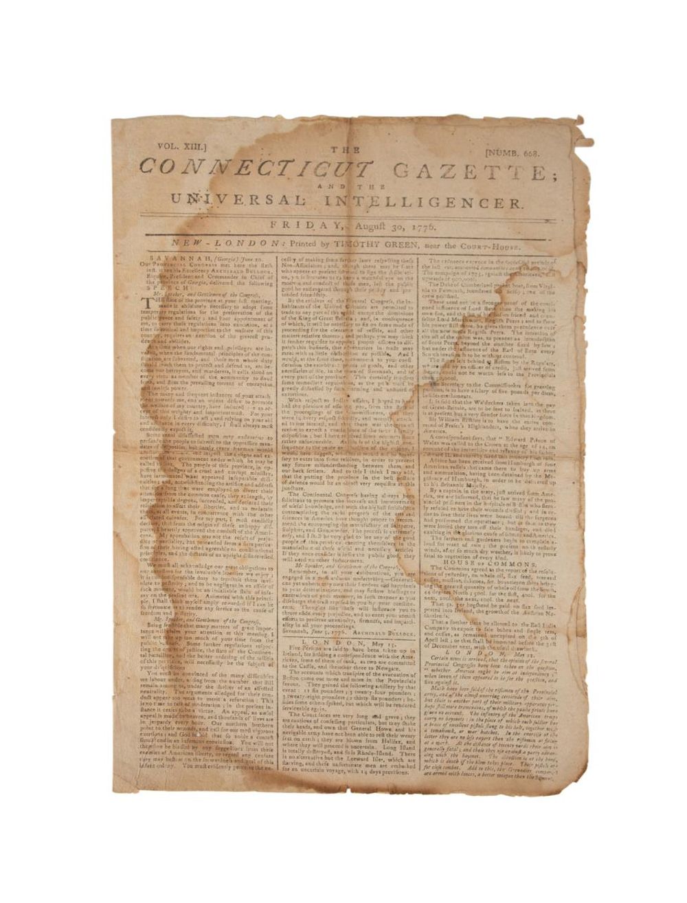 DECLARATION OF INDEPENDENCE CONN  3cd675