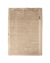 3PCS EARLY ISSUES OF THE BOSTON GAZETTE,