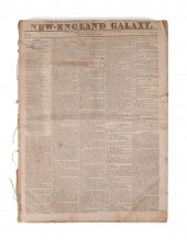 NEW ENGLAND GALAXY NEWSPAPER SET, 1826-1827