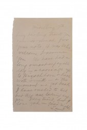 MARK TWAIN SIGNED LETTER TO HIS WIFE,