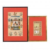 TWO INDIAN MINIATURE PAINTINGS: THE