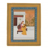 AN INDIAN MINIATURE OF A FIGURE OF A