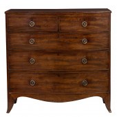 AN AMERICAN MAHOGANY BOWFRONT CHEST