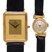 TWO CONCORD AND CORUM GOLD WRISTWATCHES