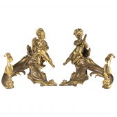 A PAIR OF LOUIS XV STYLE GILT BRONZE
