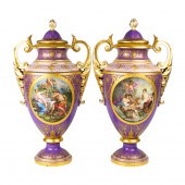 A FINE PAIR OF VIENNA STYLE PORCELAIN