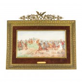 A CONTINENTAL FRAMED MINIATURE PAINTING