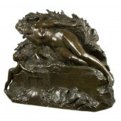A LARGE BELGIAN PATINATED BRONZE FIGURAL