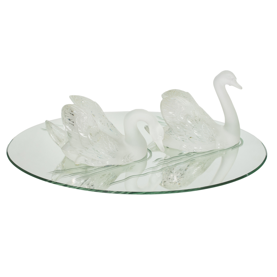 A PAIR OF LALIQUE CLEAR AND FROSTED