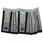 CHINESE EMBROIDERED BLUE-GROUND LADYS