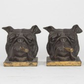 A PAIR OF PATINATED AND PARCEL GILT